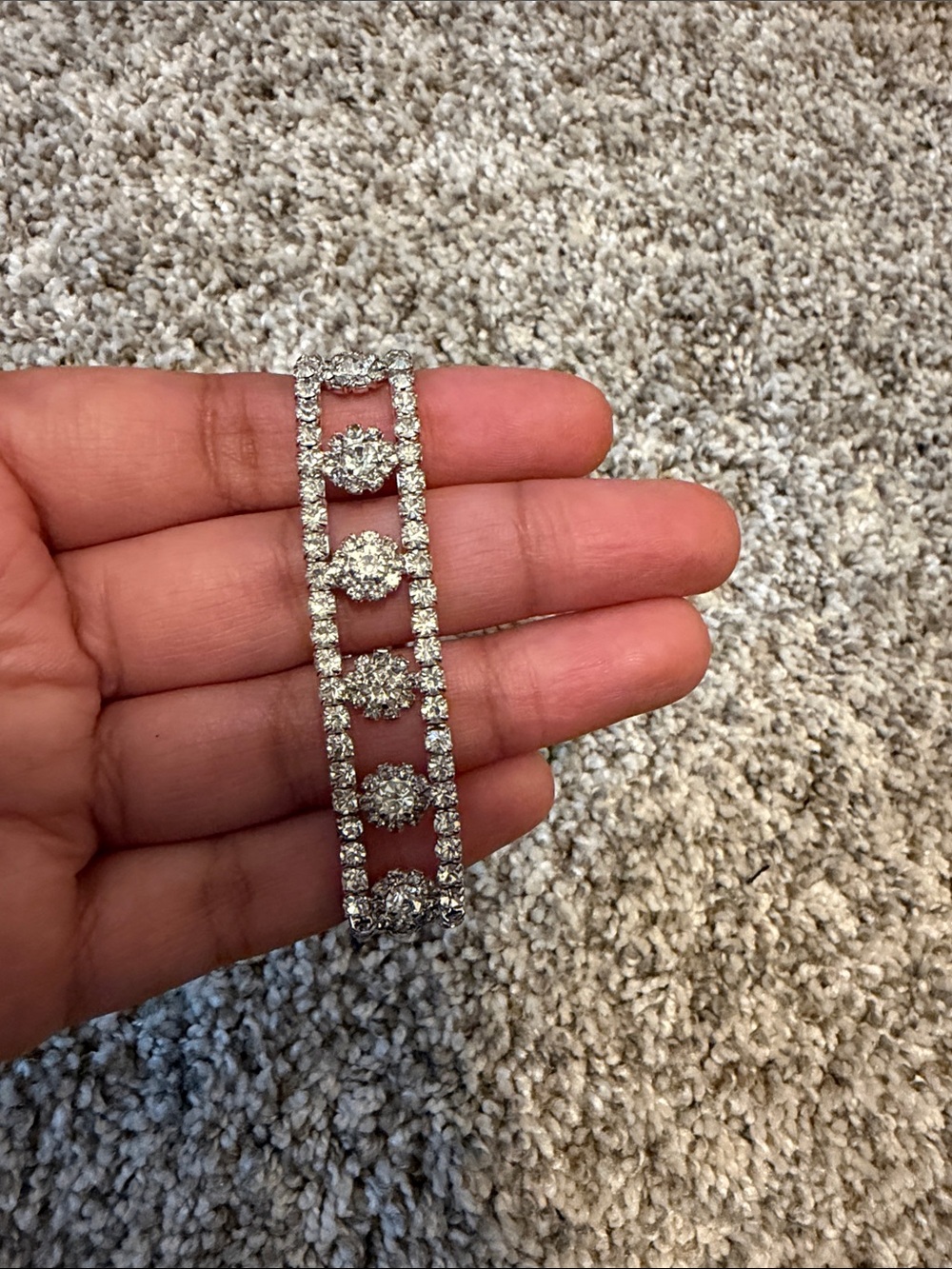 Sparkling Rhinestone Tennis Bracelet | Crystal Halo Statement Jewelry